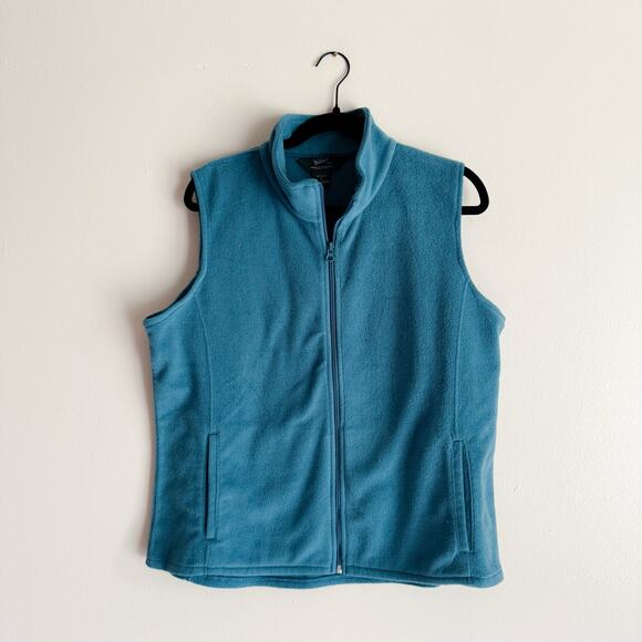 Woolrich Blue Teal Fleece Full Zip Pocket Vest - XL - Picture 1 of 8